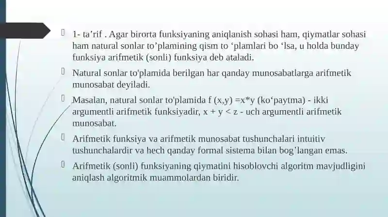 Xisoblanuvchi funksiyalar 2