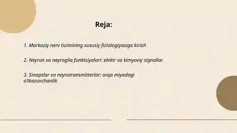 Markaziy nerv tizimining xususiy fiziologiyasi 2
