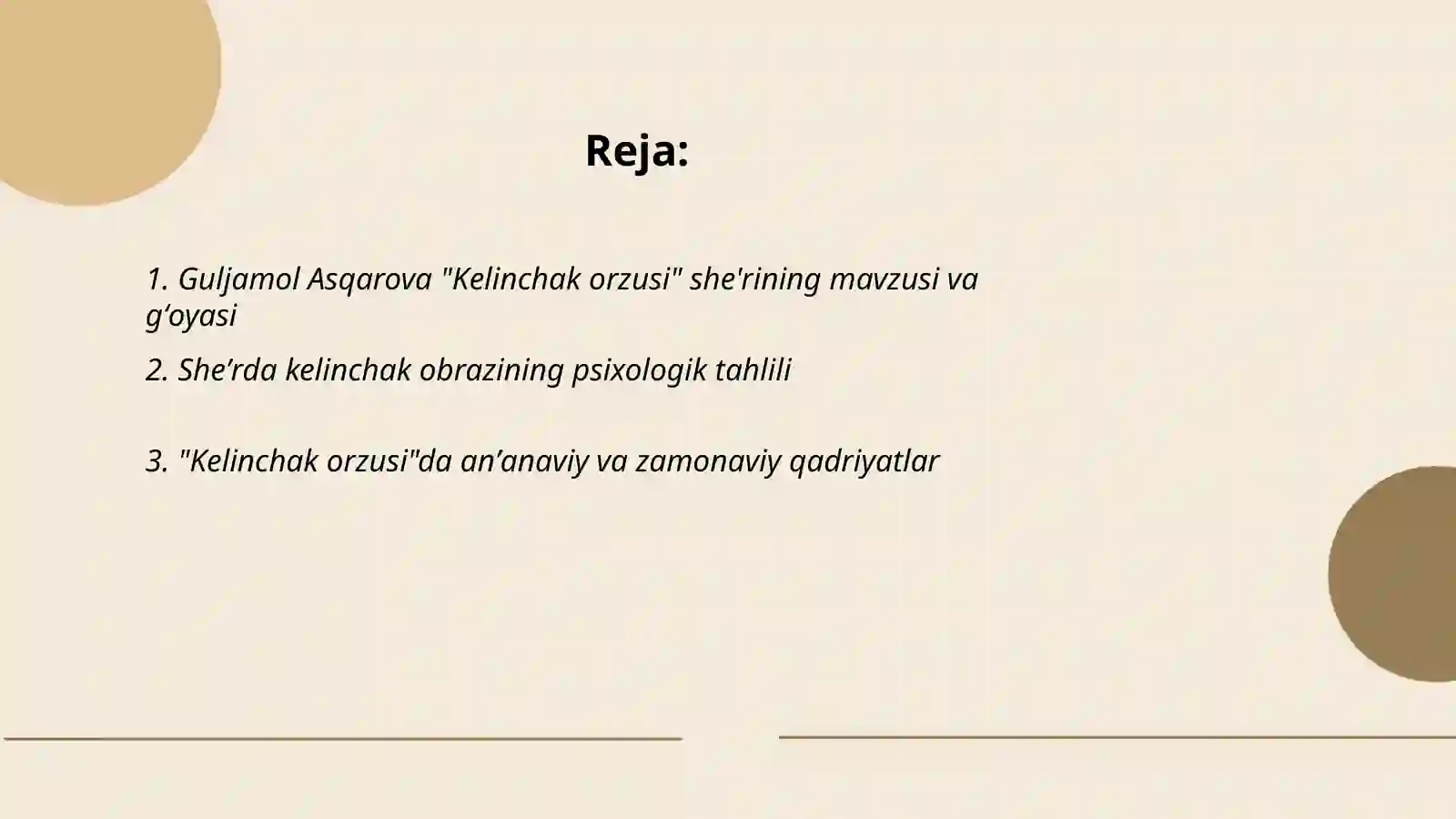 Guljamol Asqarova "Kelinchak orzusi" she'ri 2