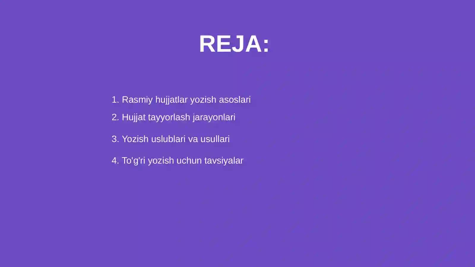 Rasmiy hujjatlar yozish koʻnikmalari rivojlantirish 2