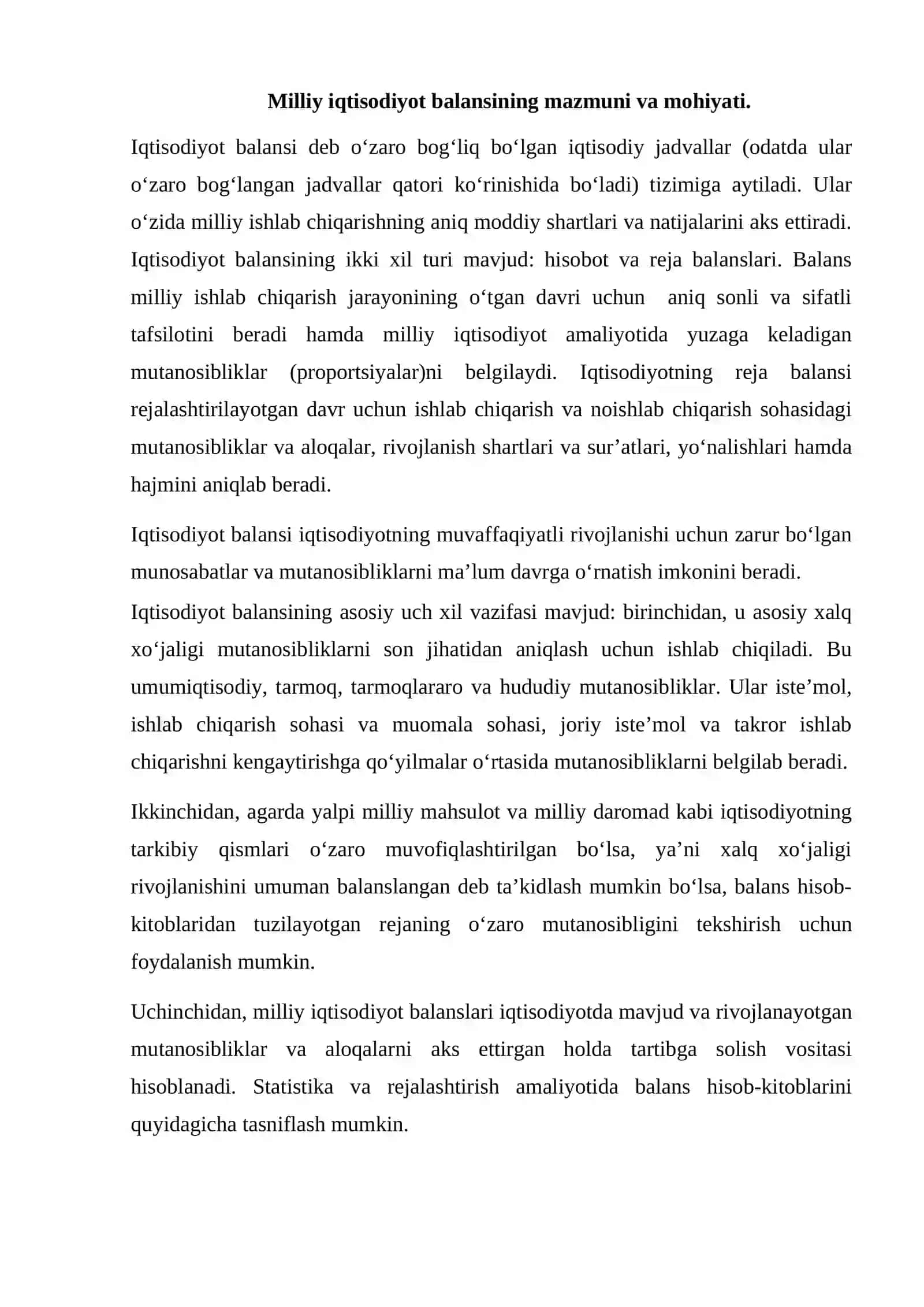 Iqtisodiyotda bаlаns tizimlаri аsоslаri 2