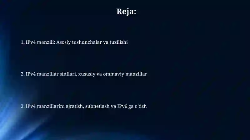 IPv4 manzillash 2