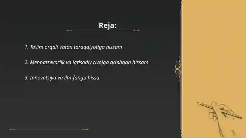 Ta'lim orqali Vatan taraqqiyotiga hissam 2