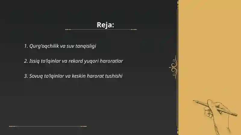 Qurgʻoqchilik va suv tanqisligi 2
