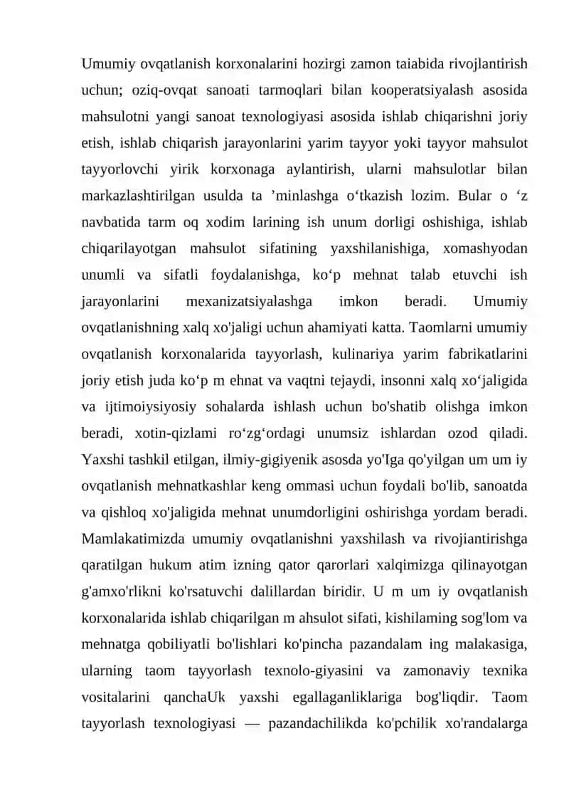 SUYUQ TAOMLAR TAYYORLASH JARAYONINI TEXNOLOGIYASI 2