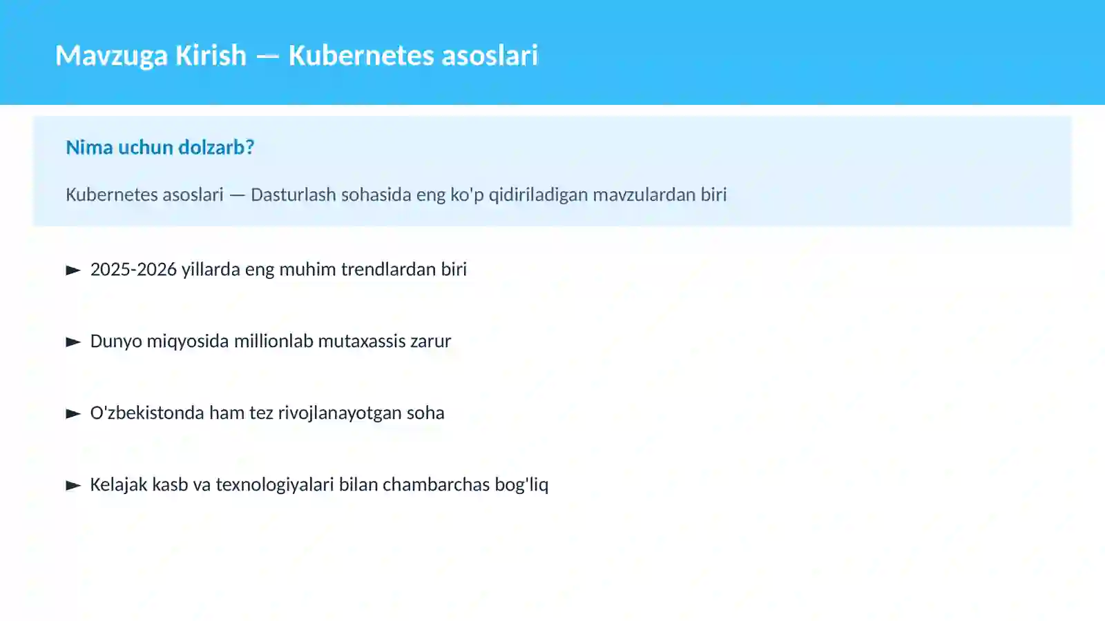 Kubernetes asoslari 2