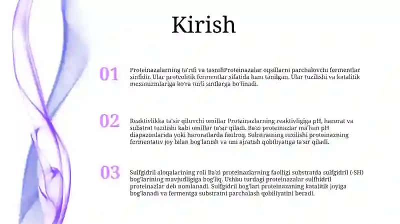 Proteinaza Fermentining Sulfogidril Birikmalar Yordamida Aktivlanishi 2