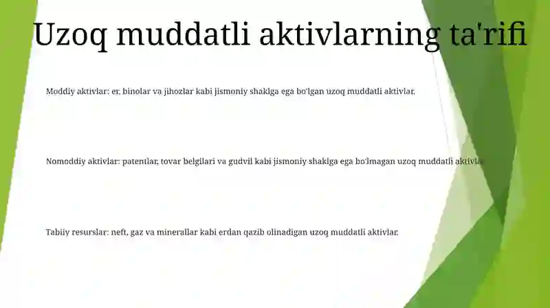 Uzoq Muddatli Aktivlar Hisobi 2