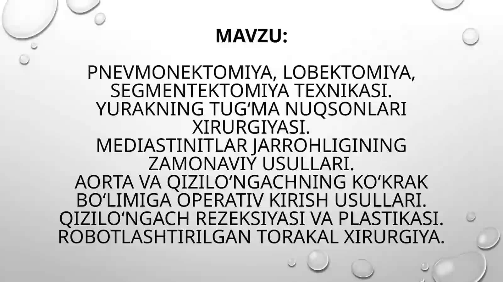 Pnevmonektomiya. lobektomiya. segmentektomiya 2