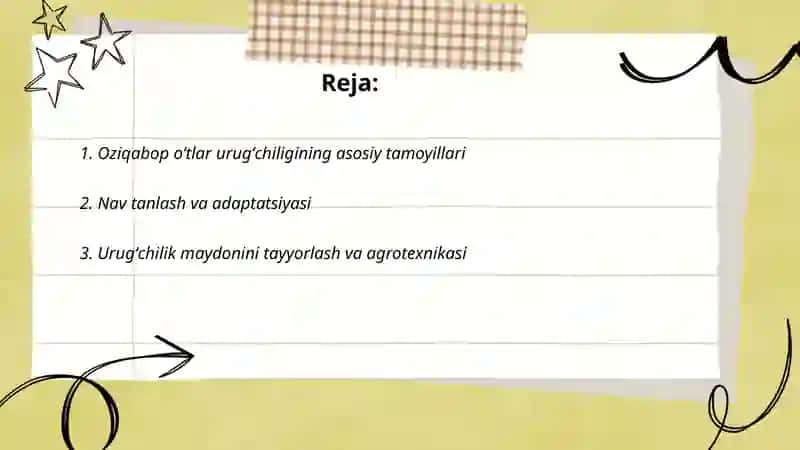 Oziqabop oʻtlar urugʻchiligi 2