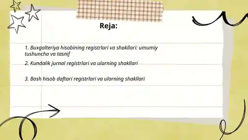 Buxgalteriya hisobining registrlari va shakllari 2