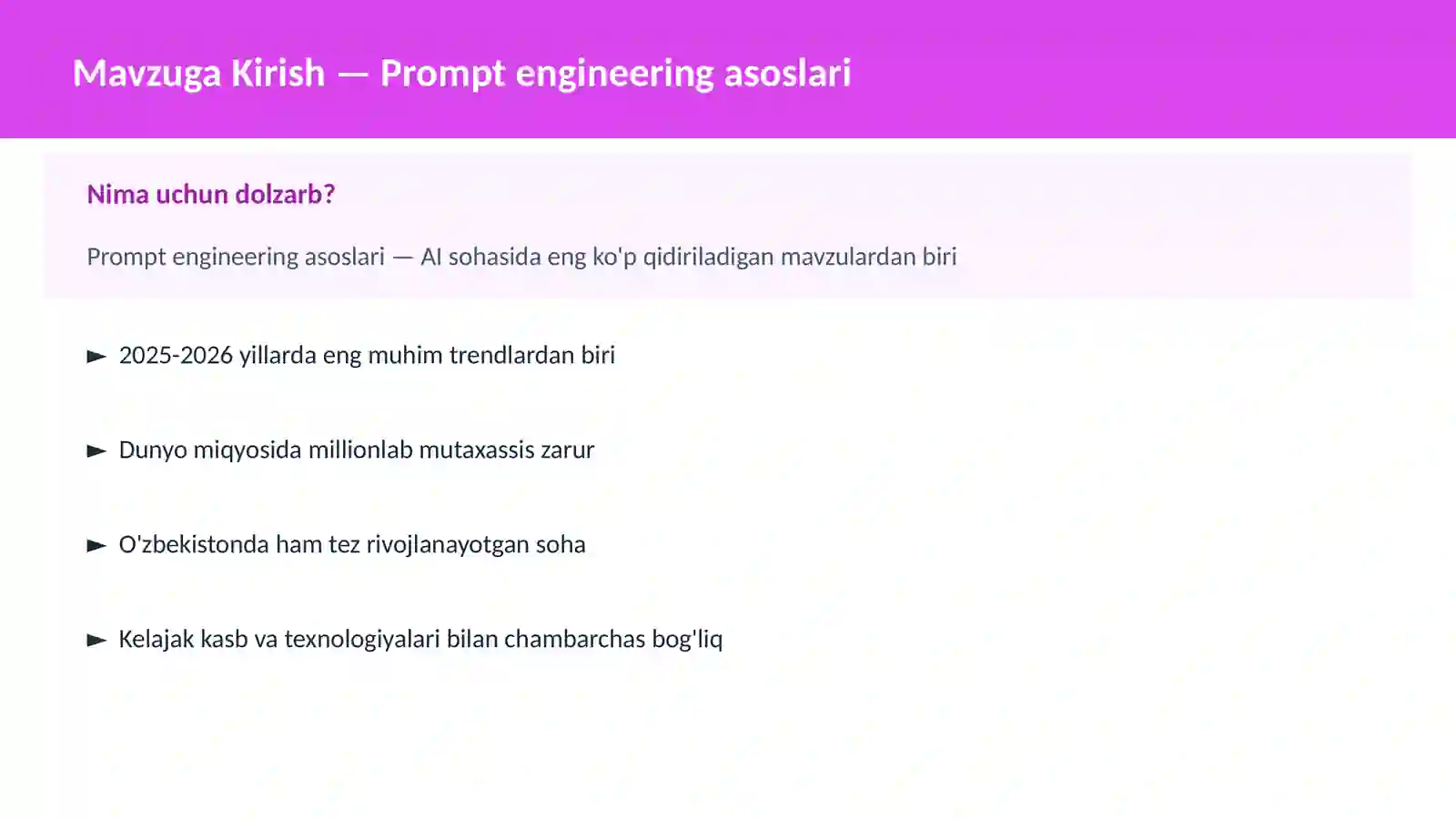 Prompt Engineering Asoslari 2