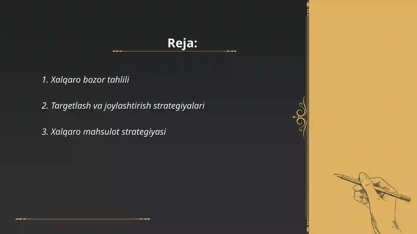 Xalqaro bozor tahlili 2