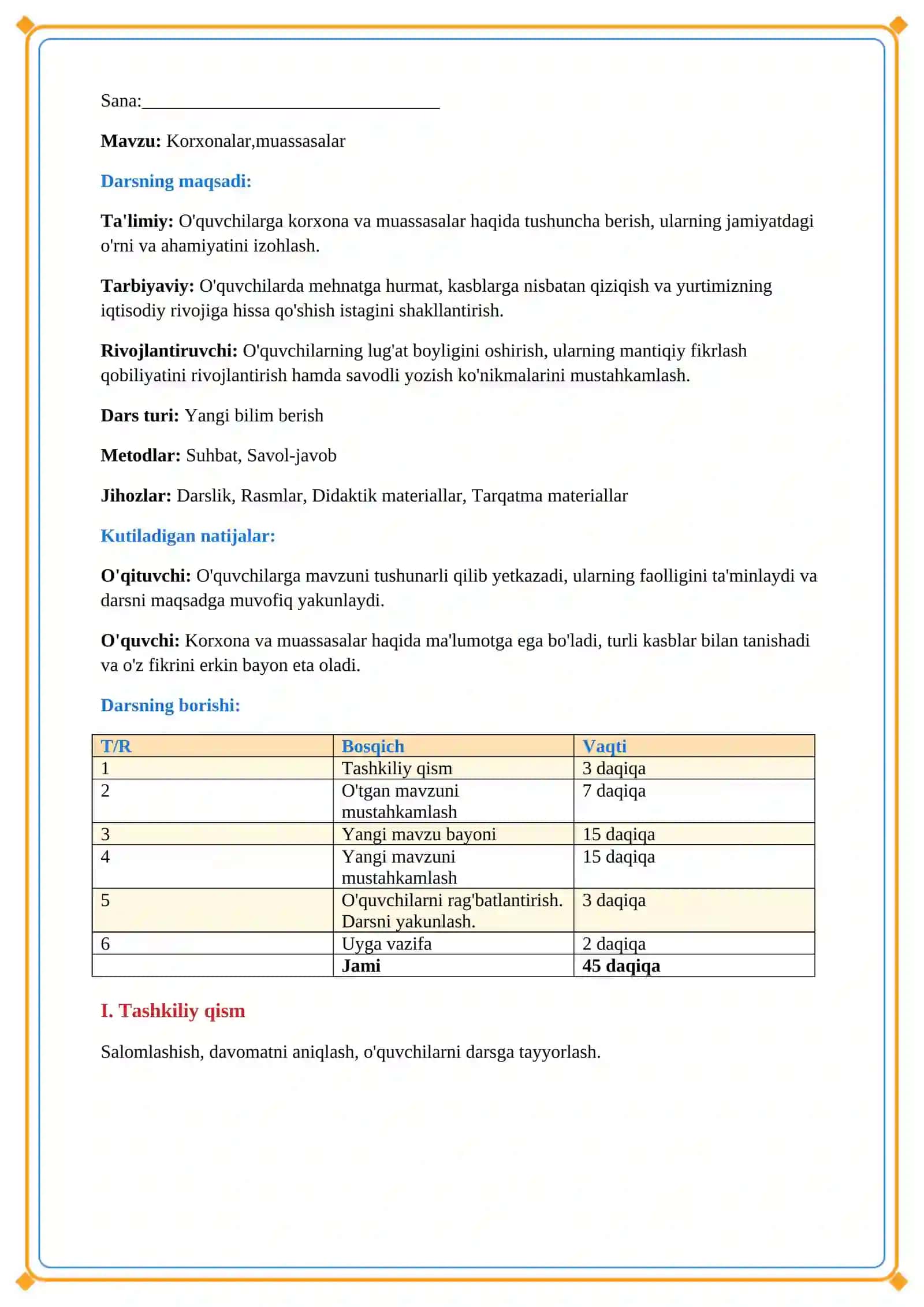 Lesson on Korxonalar,muassasalar 2