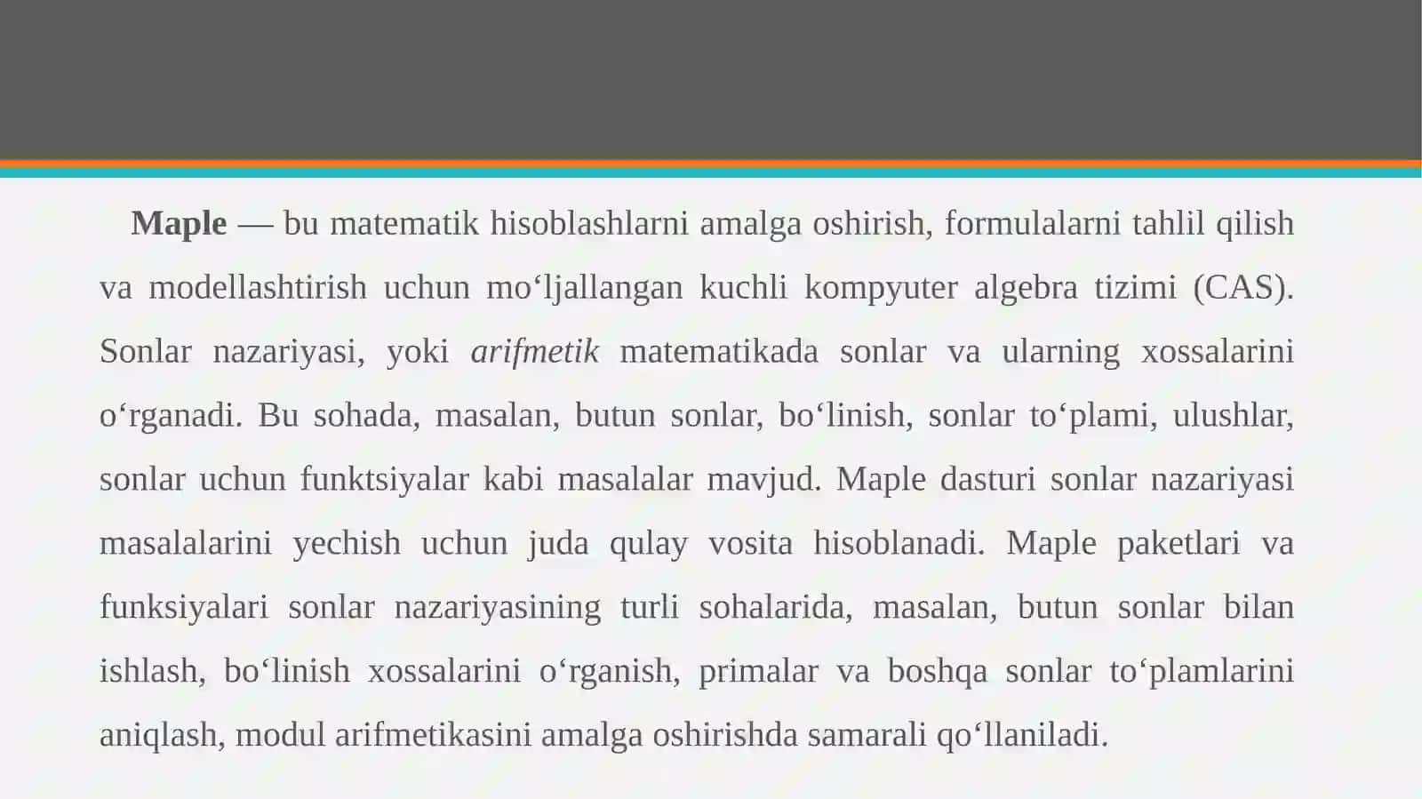 Maple Dasturida Sonlar Nazariyasi Masalalarini Yechish 2