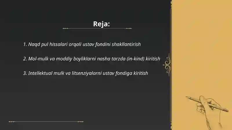 Tijorat banklarida ustav fondini shakllantirishmanbalari 2
