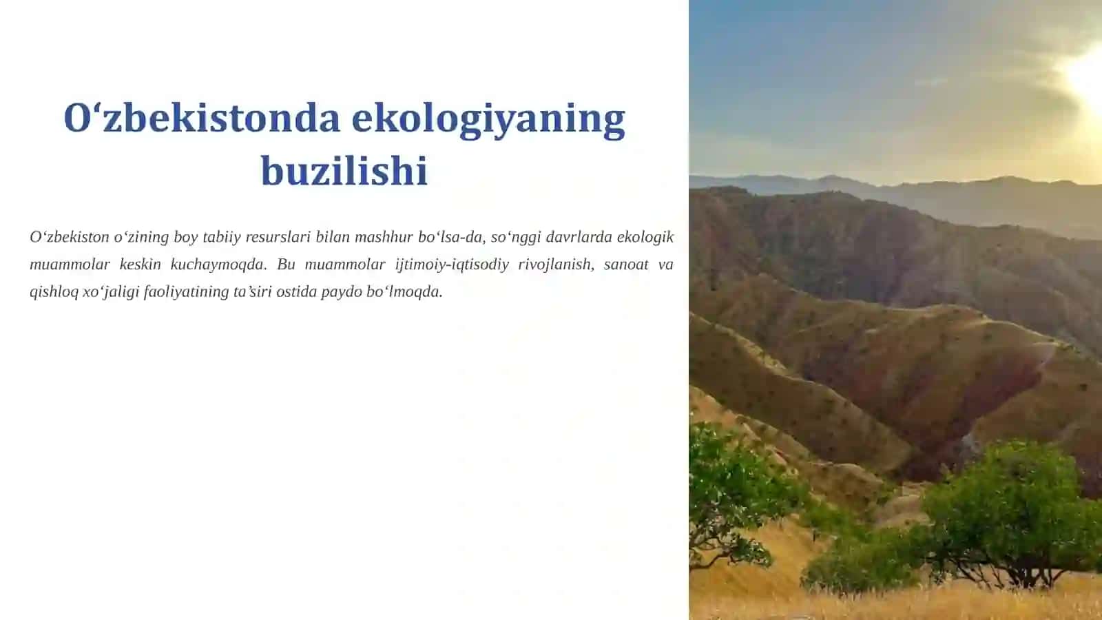 O‘zbekistonda ekologiyaning buzilishi 2