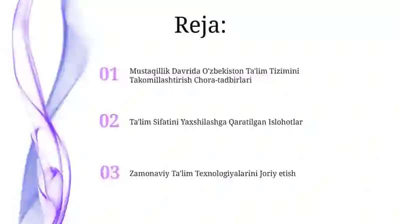 Mustaqillik Davrida O'zbekiston Ta'lim Tizimini Takomillashtirish Chora-tadbirlari 2