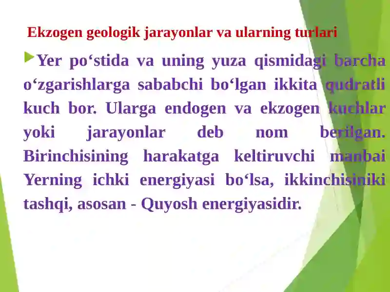 Ekzogen (Nurash) jarayoni 2
