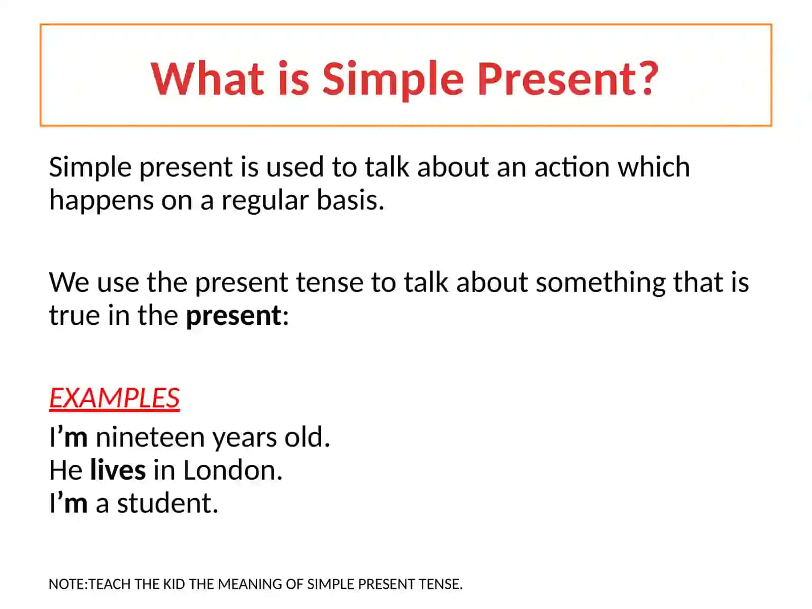 Simple Present Tense 2