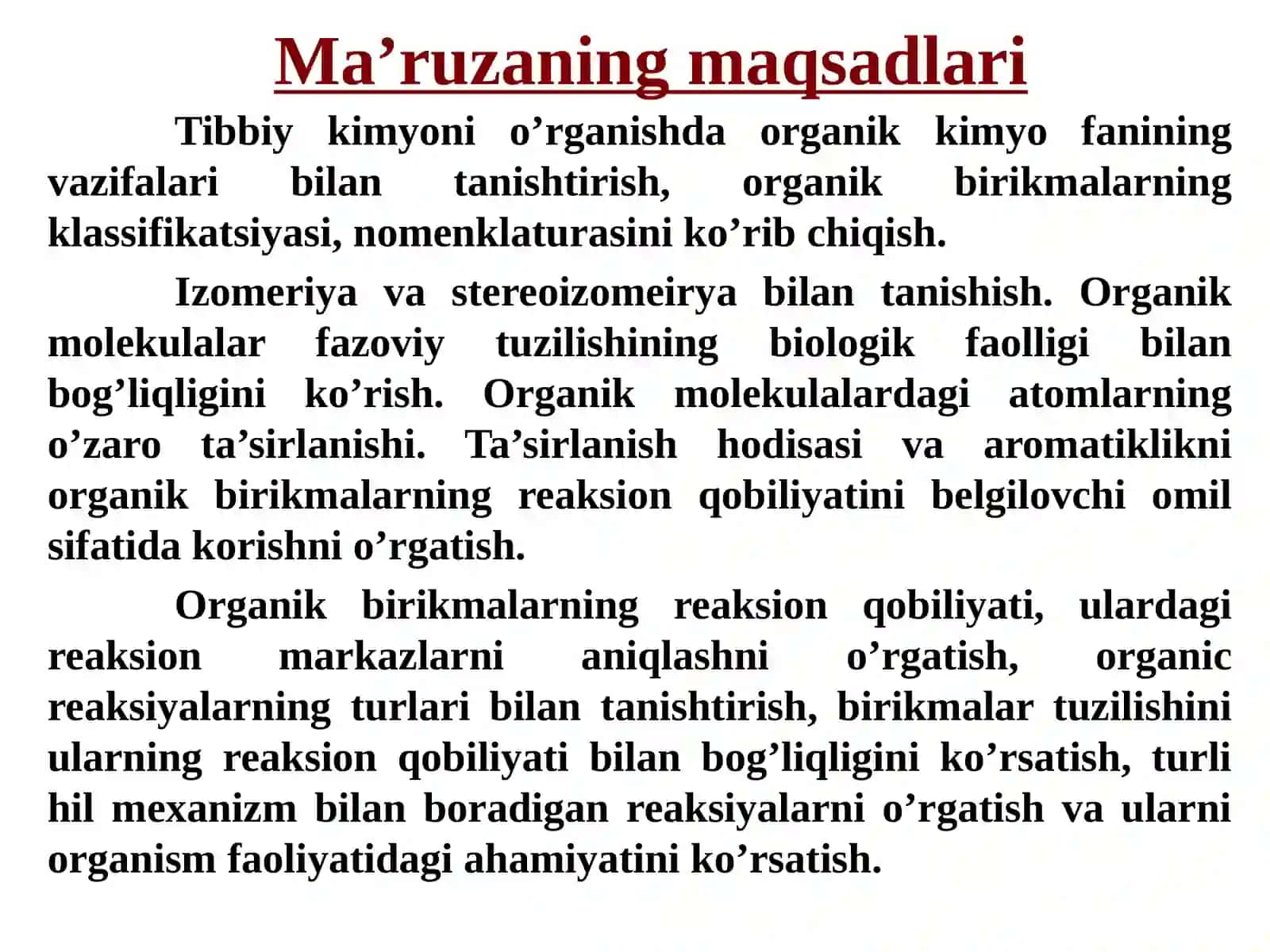 Organik kimyo asoslari. Organik birikmalarning reaksion qobiliyati va reaksion markazlarini belgilas 2