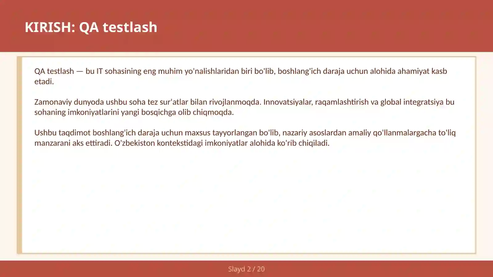 QA testlash 2