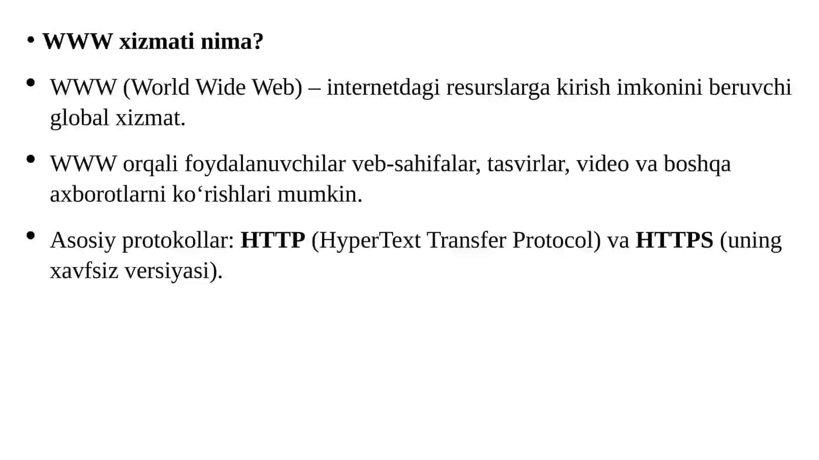 WWW xizmatidan foydalanish 2