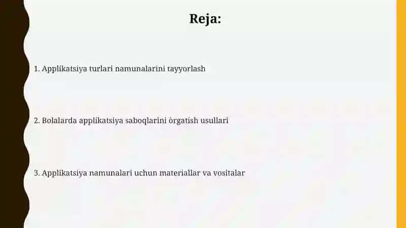 Applikatsiya turlariga namuna tayyorlash 2