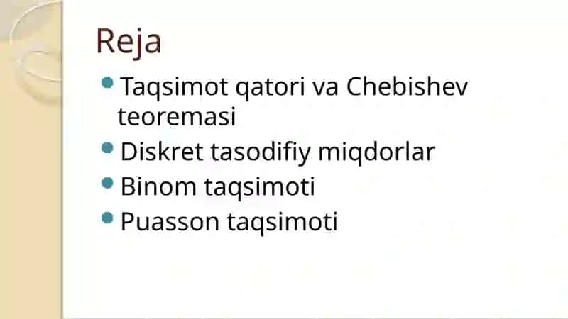 Tasodifiy miqdorlarning asosiy tushunchalari 2