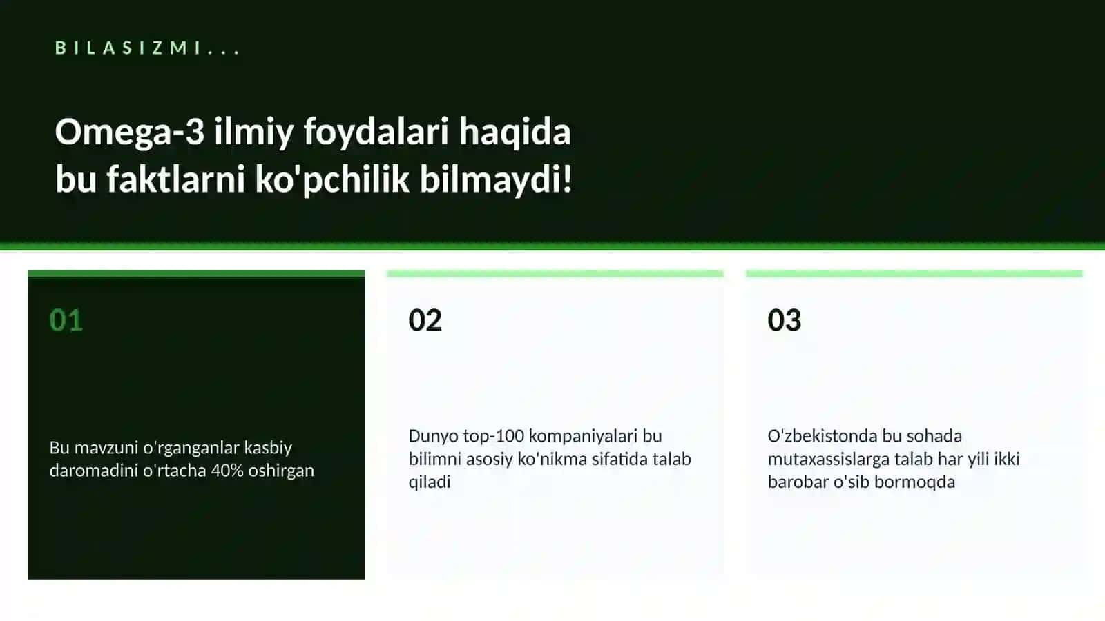 Omega-3 ilmiy foydalari 2