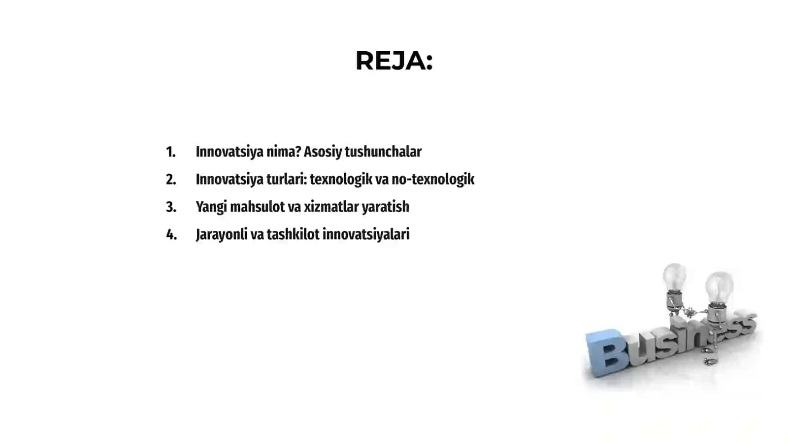 Innovatsiya va uning turlari 2