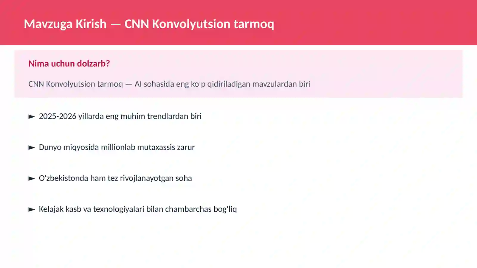 AI | DEEP LEARNING VA NEYRON TARMOQLAR 2