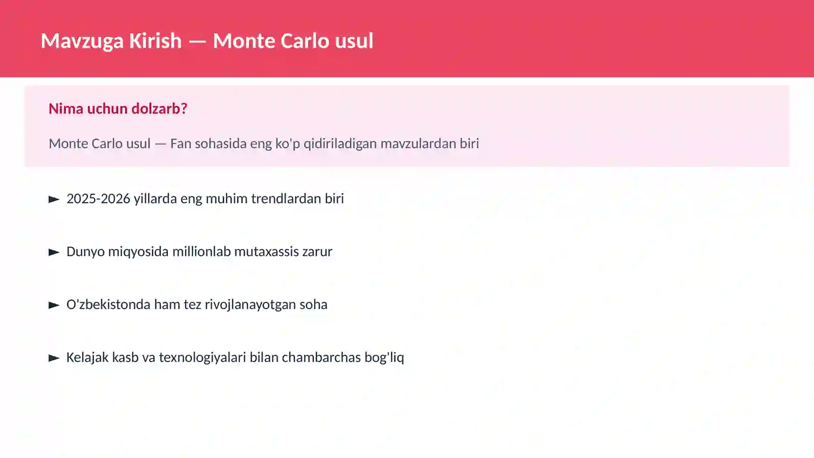 Monte Carlo usul 2