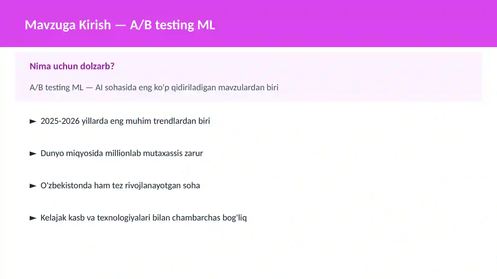 A/B testing ML 2