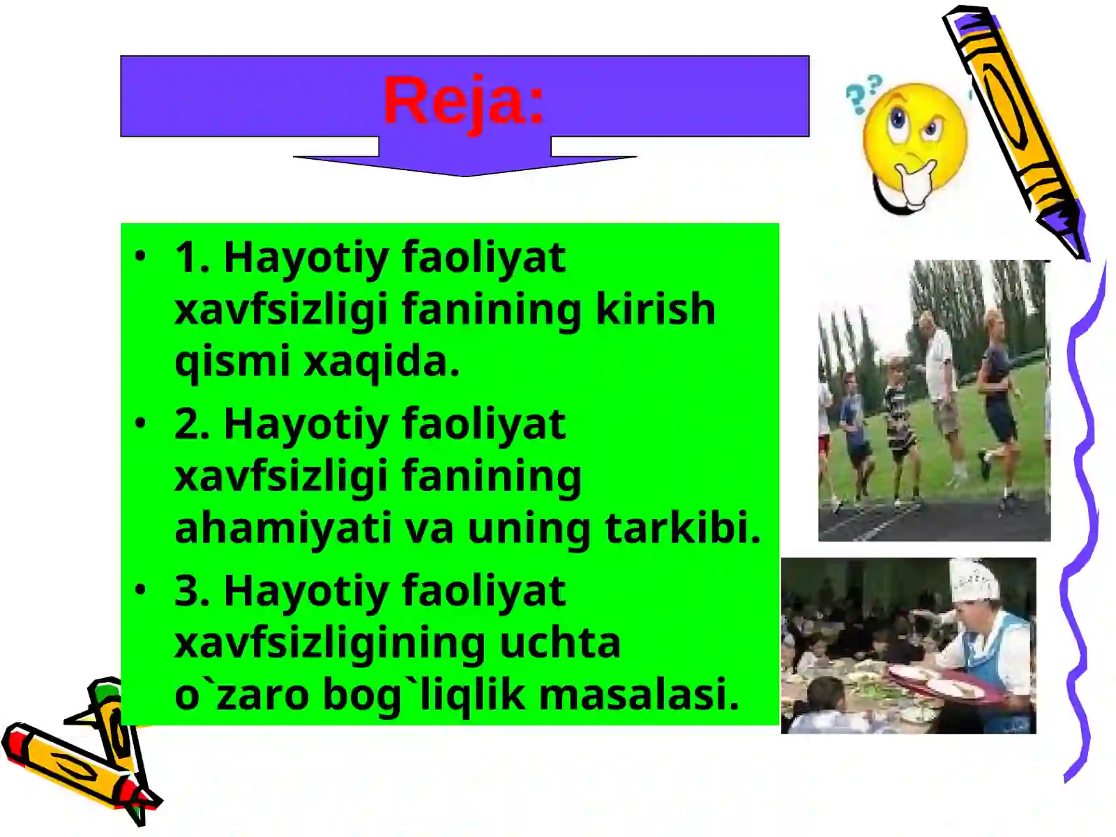 Hayot faoliyati xavfsizligi madanyatining umumiy tasnifi 2