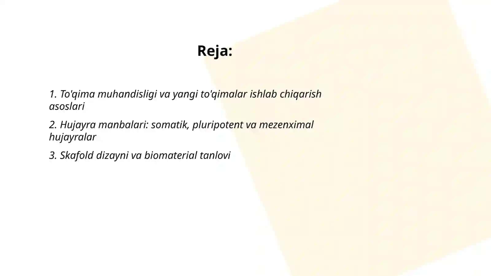 To'qima muhandisligi va yangi to'qimalar ishlab chiqarish asoslari 2