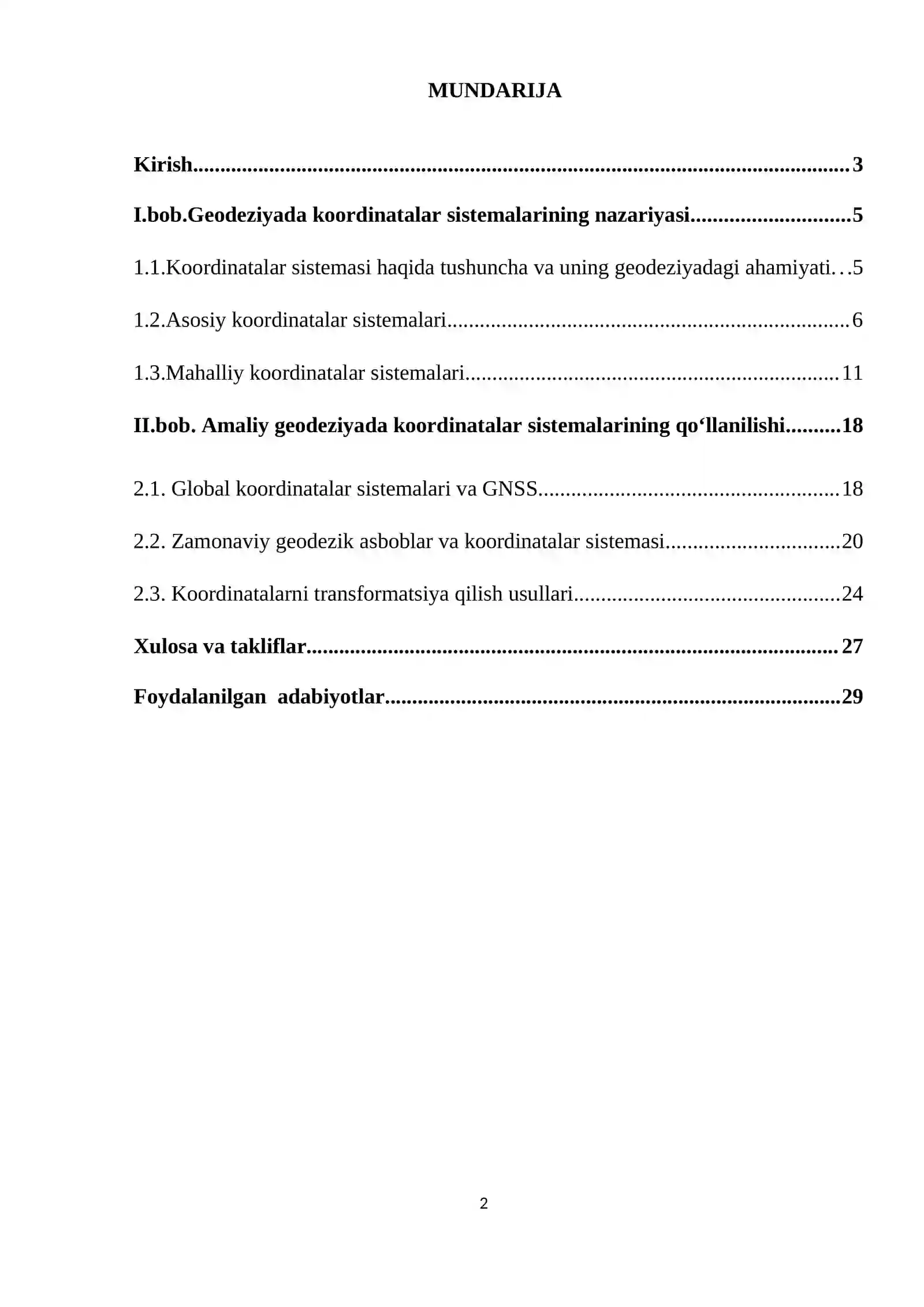 Geodeziyada qo‘llaniladigan koordinatalar sistemasi 2