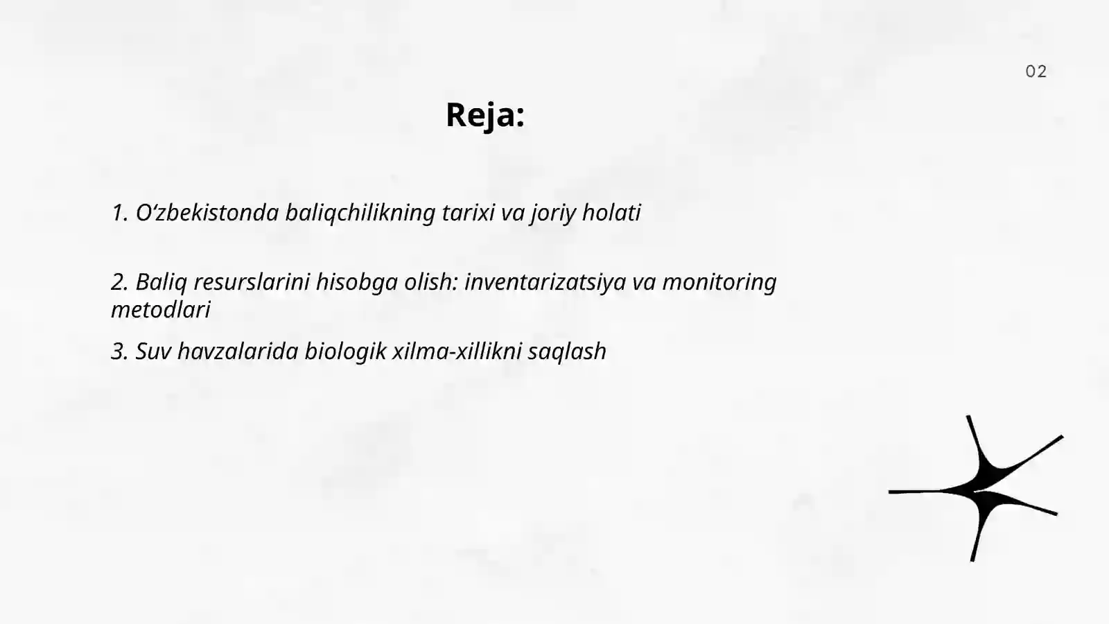 Baliqlarni muhofaza qilish va ulardan oqilona foydalanish masalalari.Oʻzbekistonda baliqchilik 2