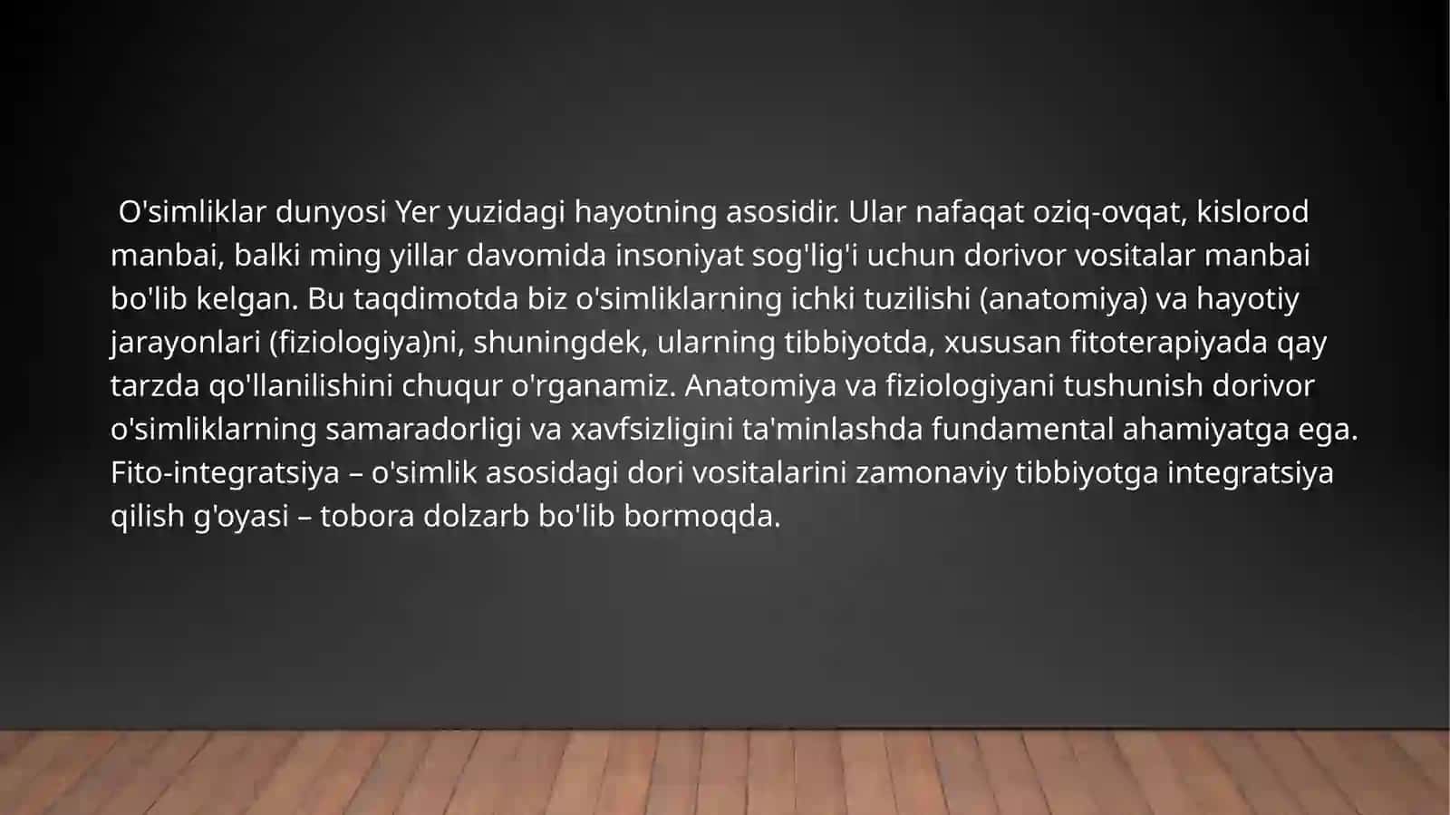 O'simliklar anatomiyasi va fiziologiyasi 2