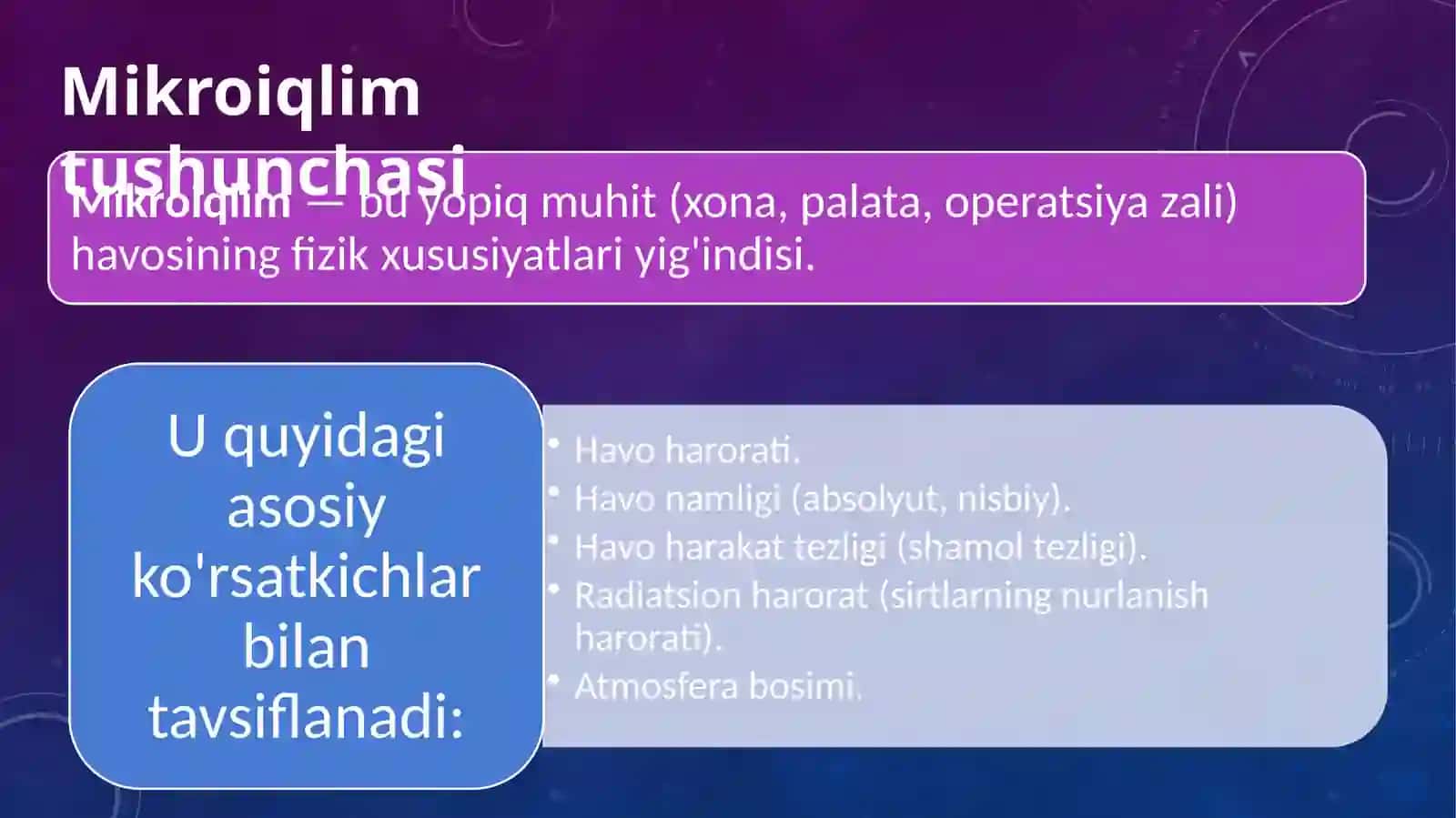 Mikroiqlim tushunchasi 2
