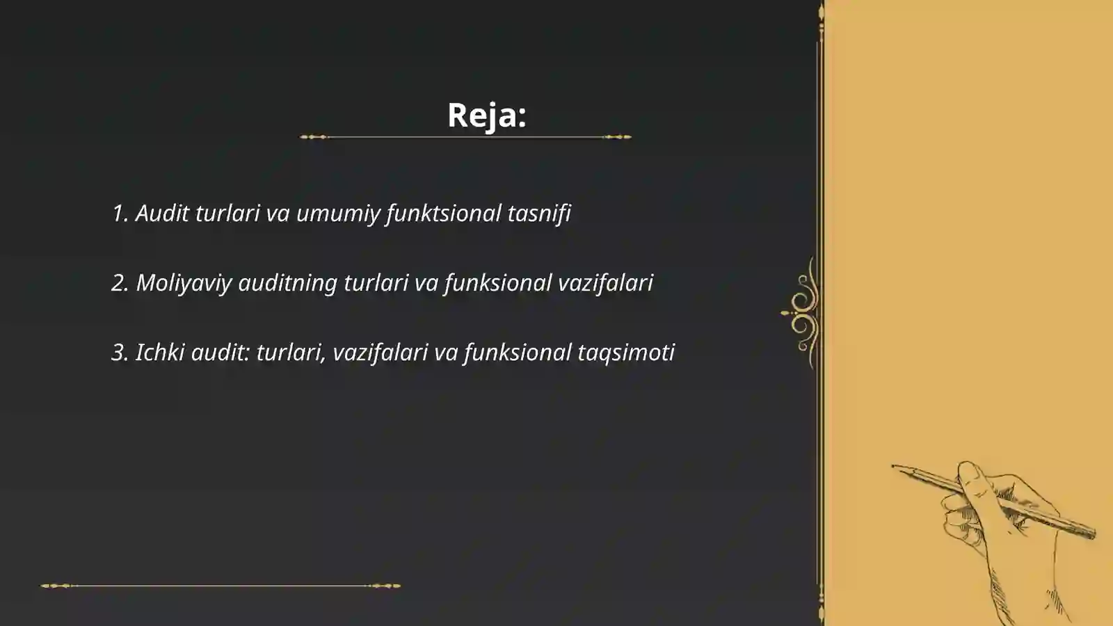Audit turlari va funksional tasnifi 2