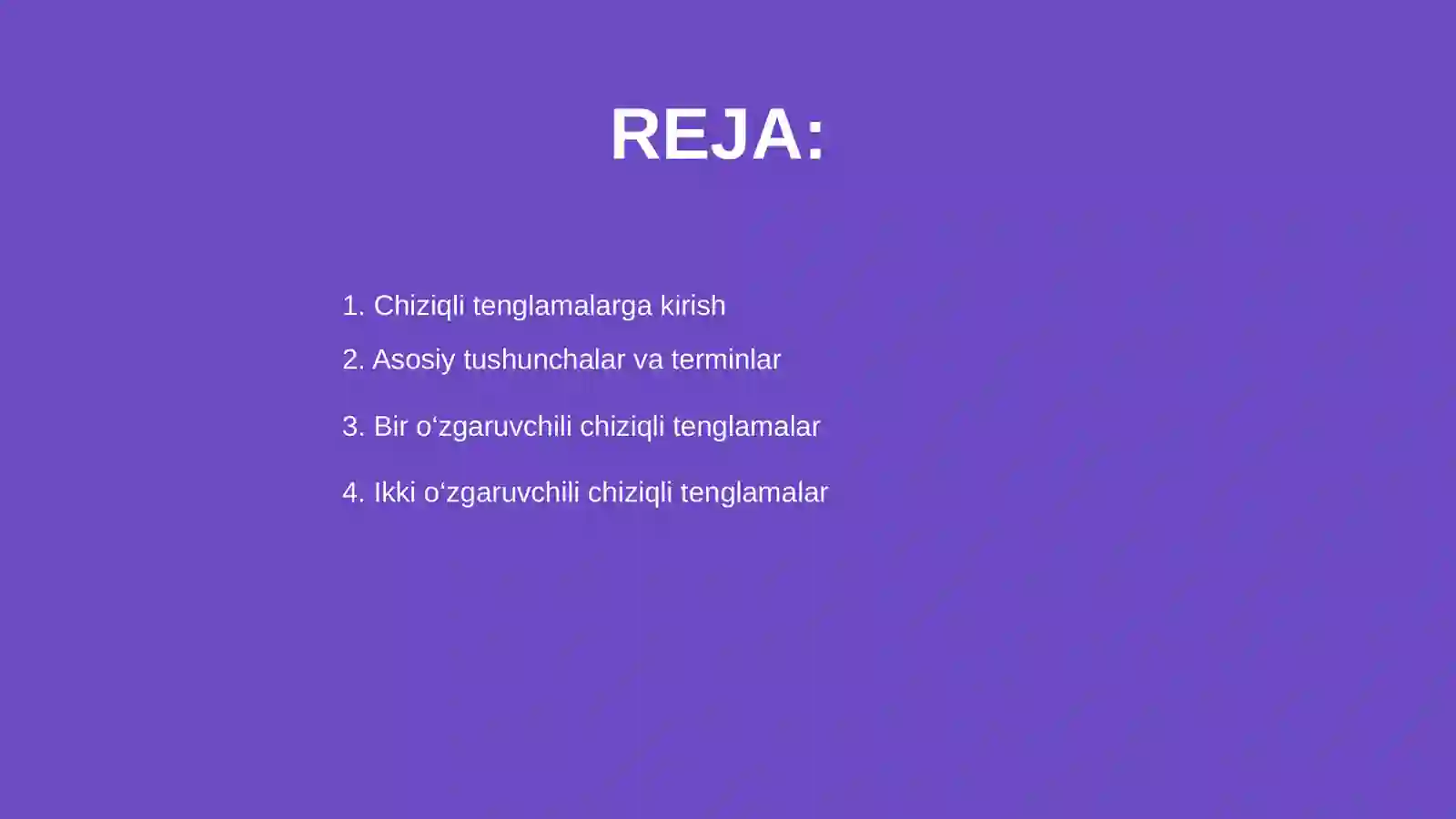 Chiziqli tenglamalar 2