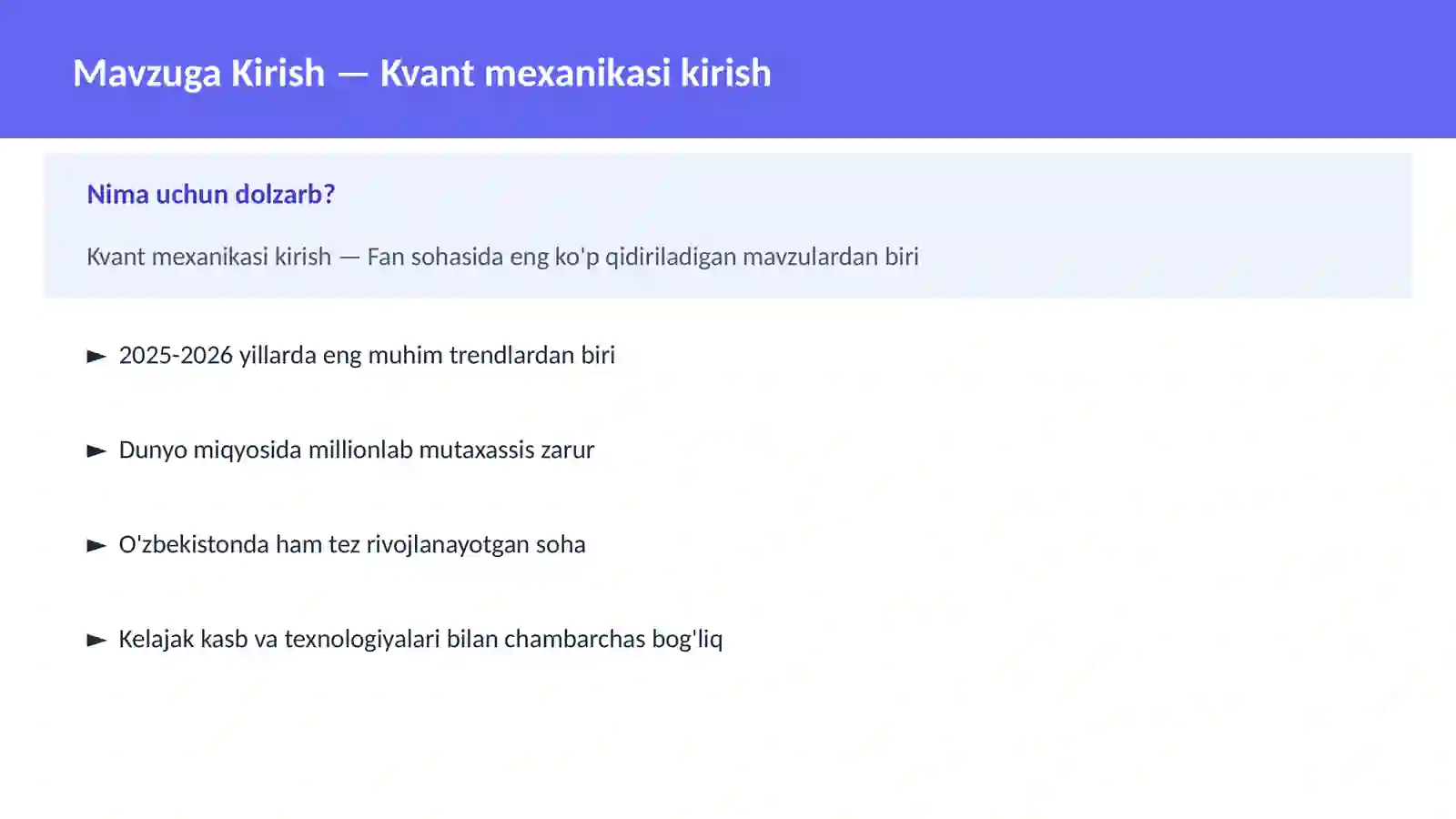 Kvant mexanikasi kirish 2