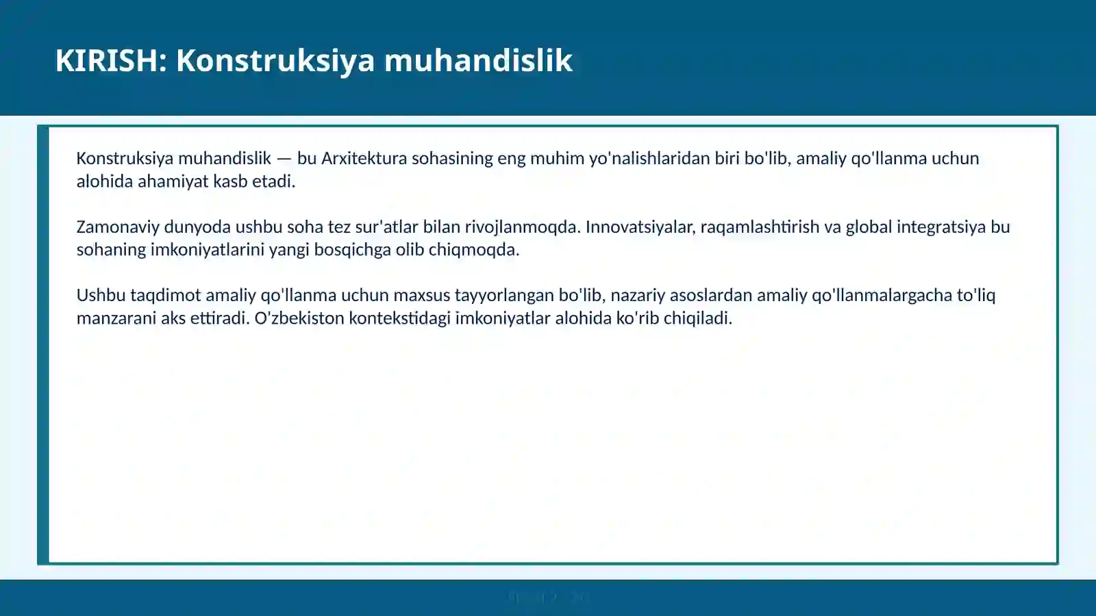 Konstruksiya muhandislik 2
