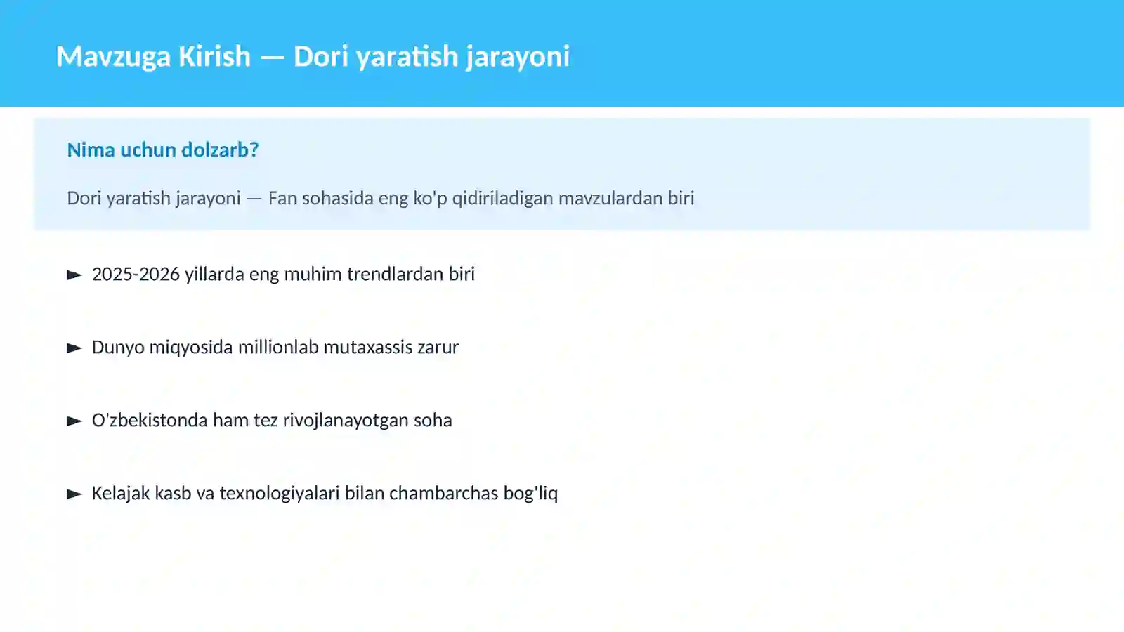 Dori yaratish jarayoni 2