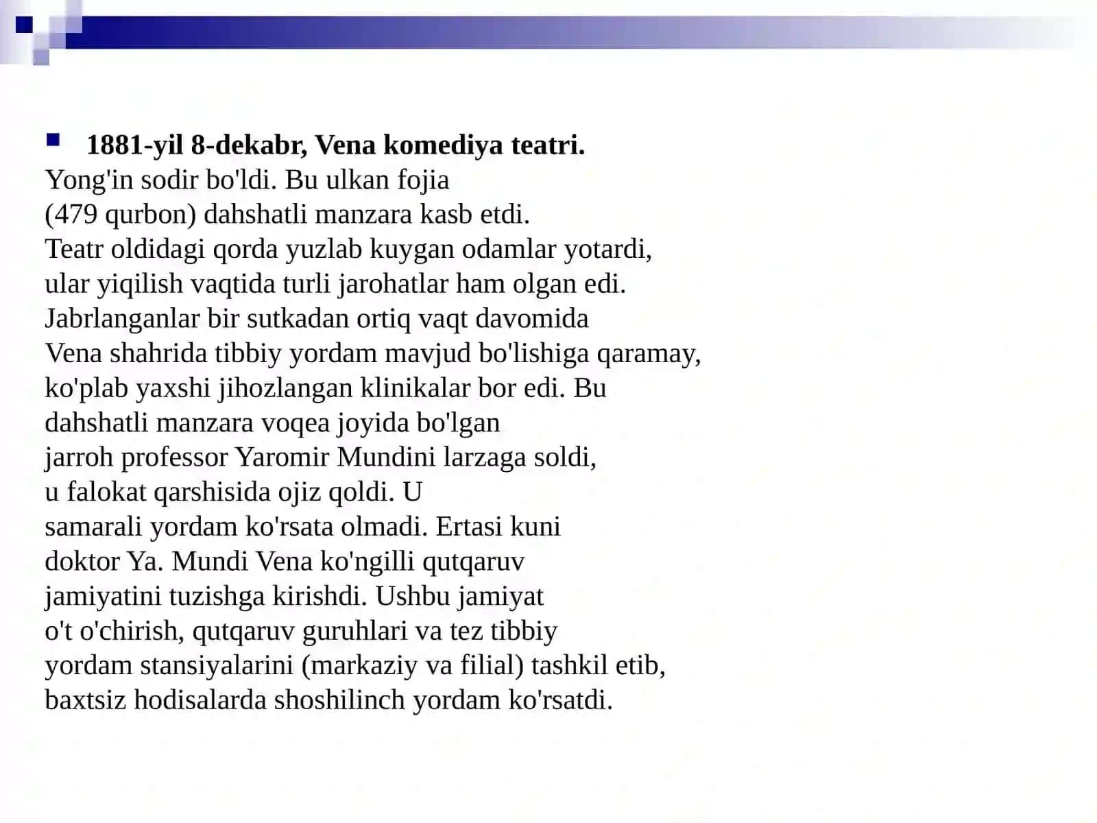 Tez tibbiy yordam xizmati yaratilish tarixi 2