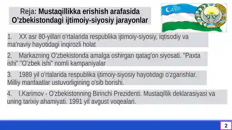 O'zbekistonning yangi tarixi 2