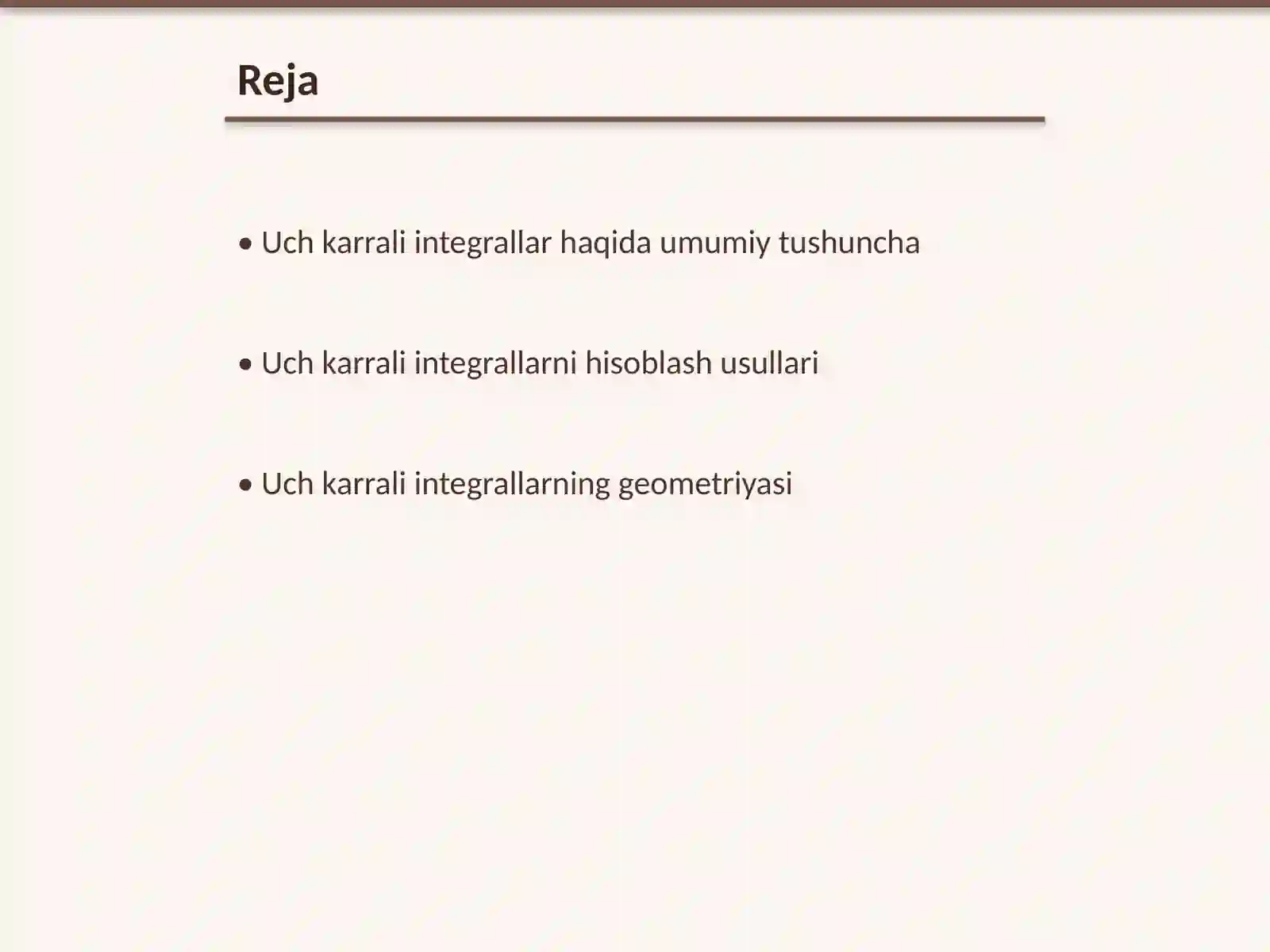Uch karrali integrallar 2