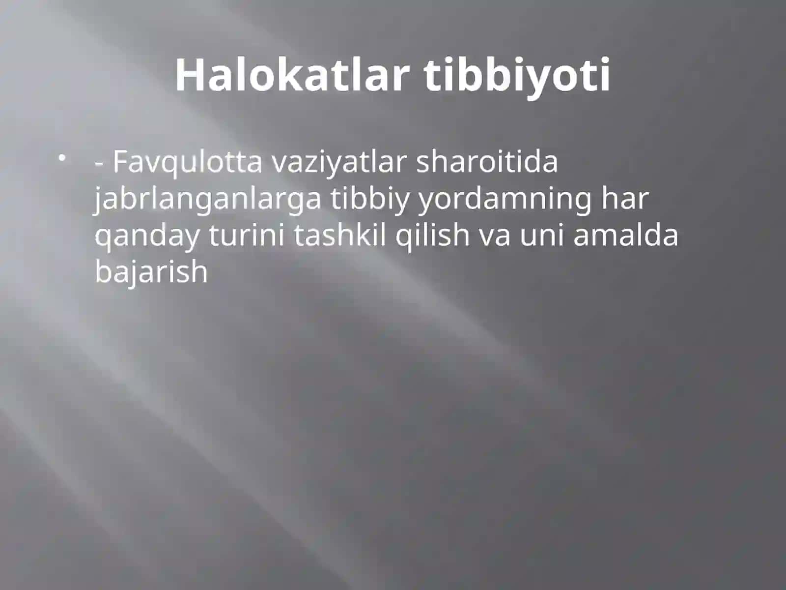 Halokatlar Tibbiyoti 2