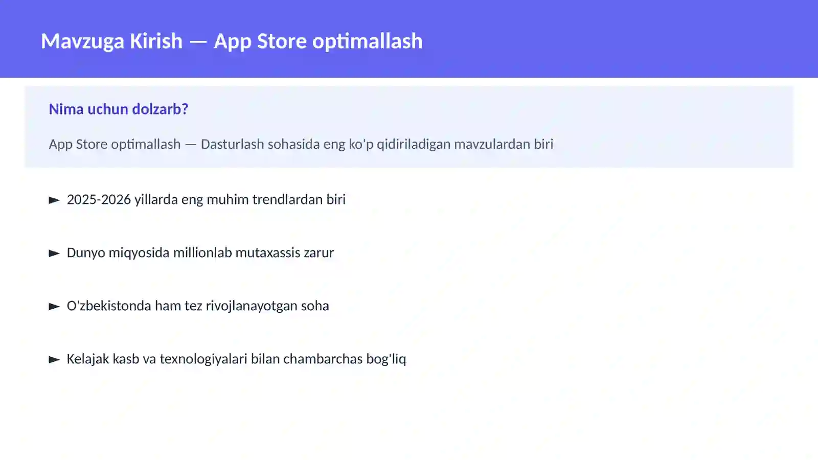 App Store optimallash 2